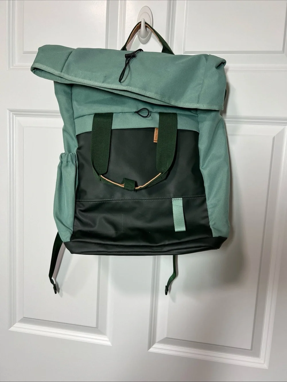 Convertible Tote Backpack Travel School Green Teal Multipocket Bag